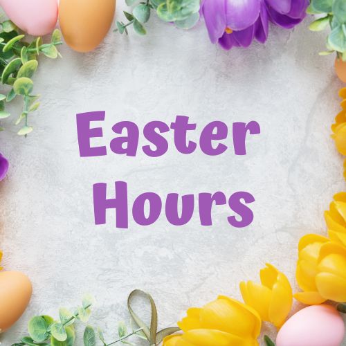 graphic for Easter open and closed times