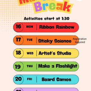 March Break schedule