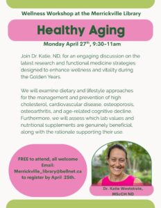 information about Healthy Aging talk on April 27