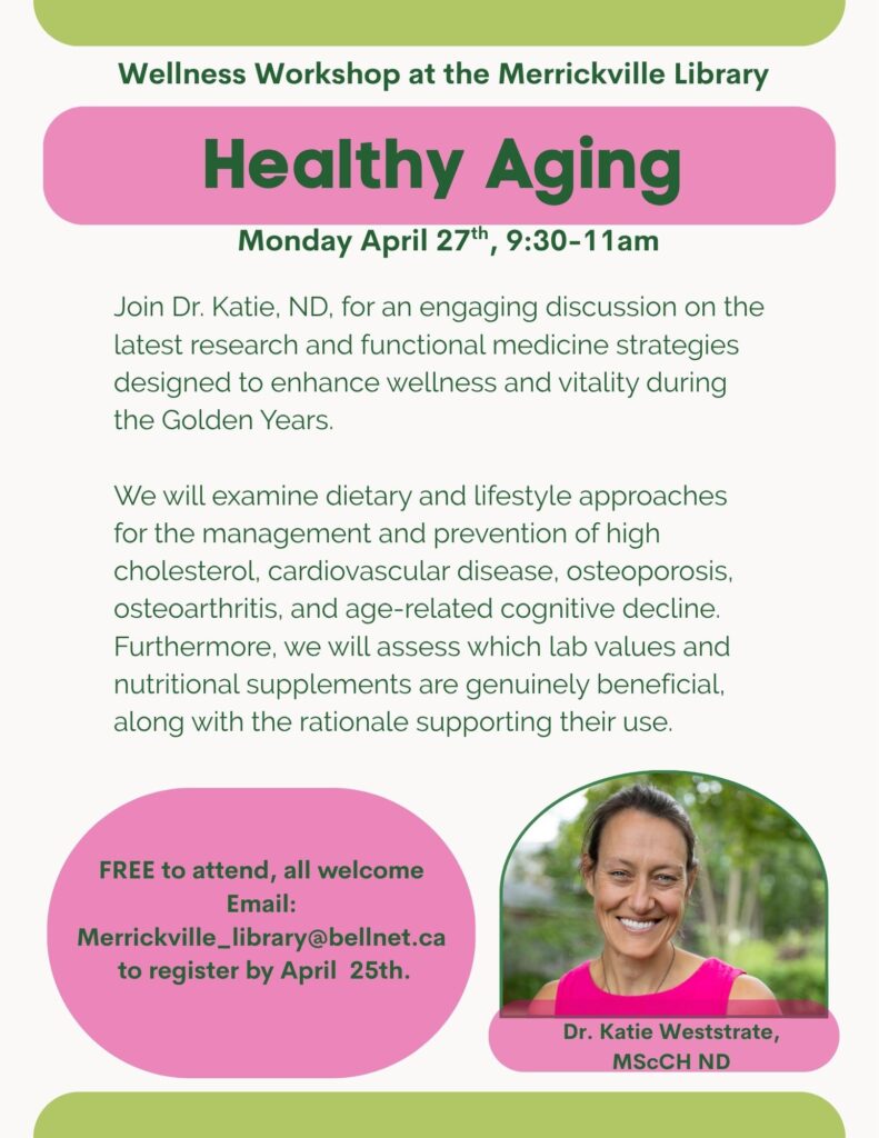 information about Healthy Aging talk on April 27