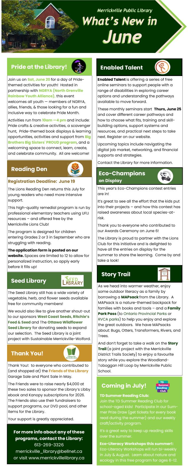 list of library events in June