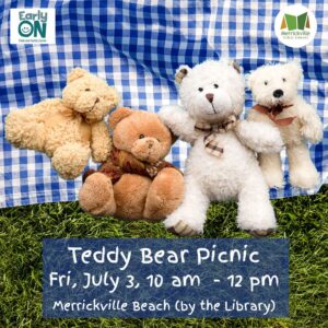 teddy bears on a picnic cloth