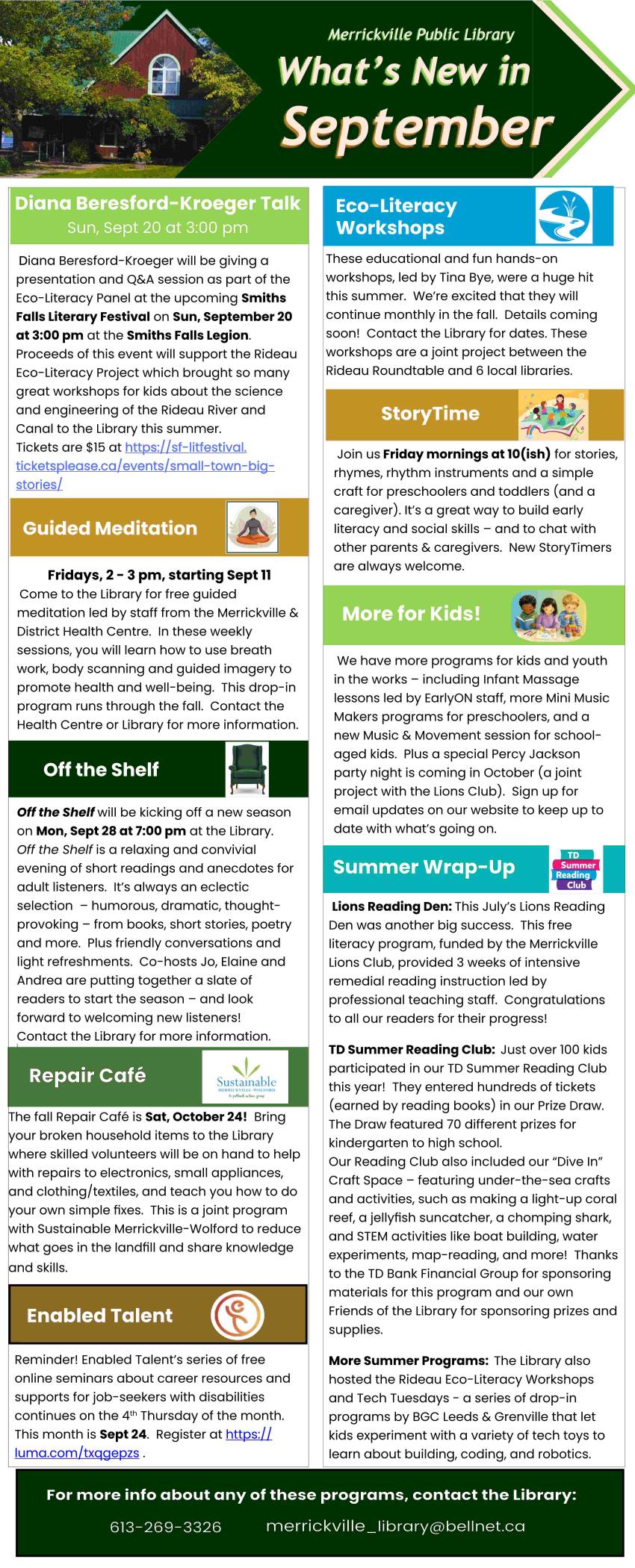 Library news for September - see pdf